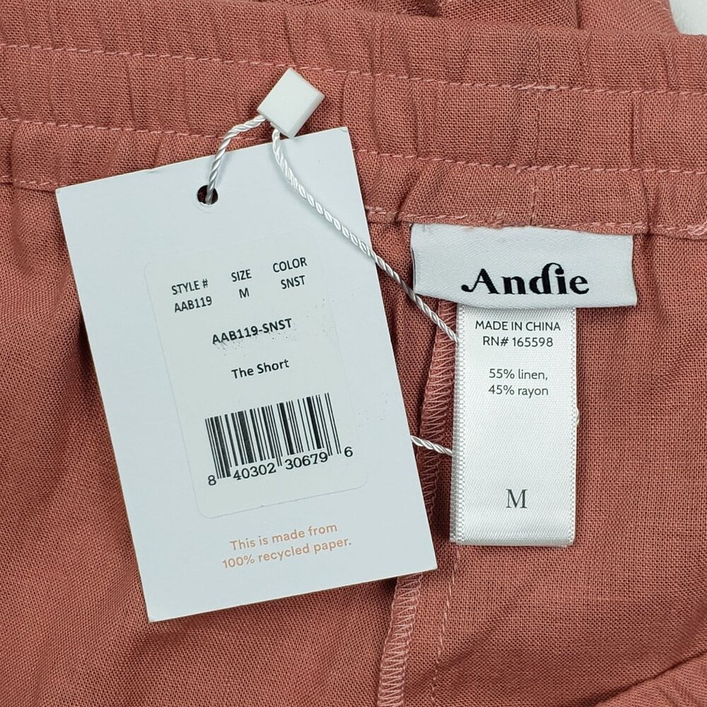 Andie Swim The Graciosa Short Women's Medium Sunset Linen Blend Beach Lounge NWT - Picture 3 of 16